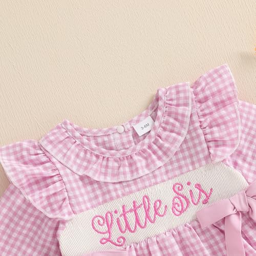 Im New Here/Little Sister Newborn Outfit Long sleeve Bubble Romper Jumpsuit Preemie Baby Girl Coming Home Outfit3