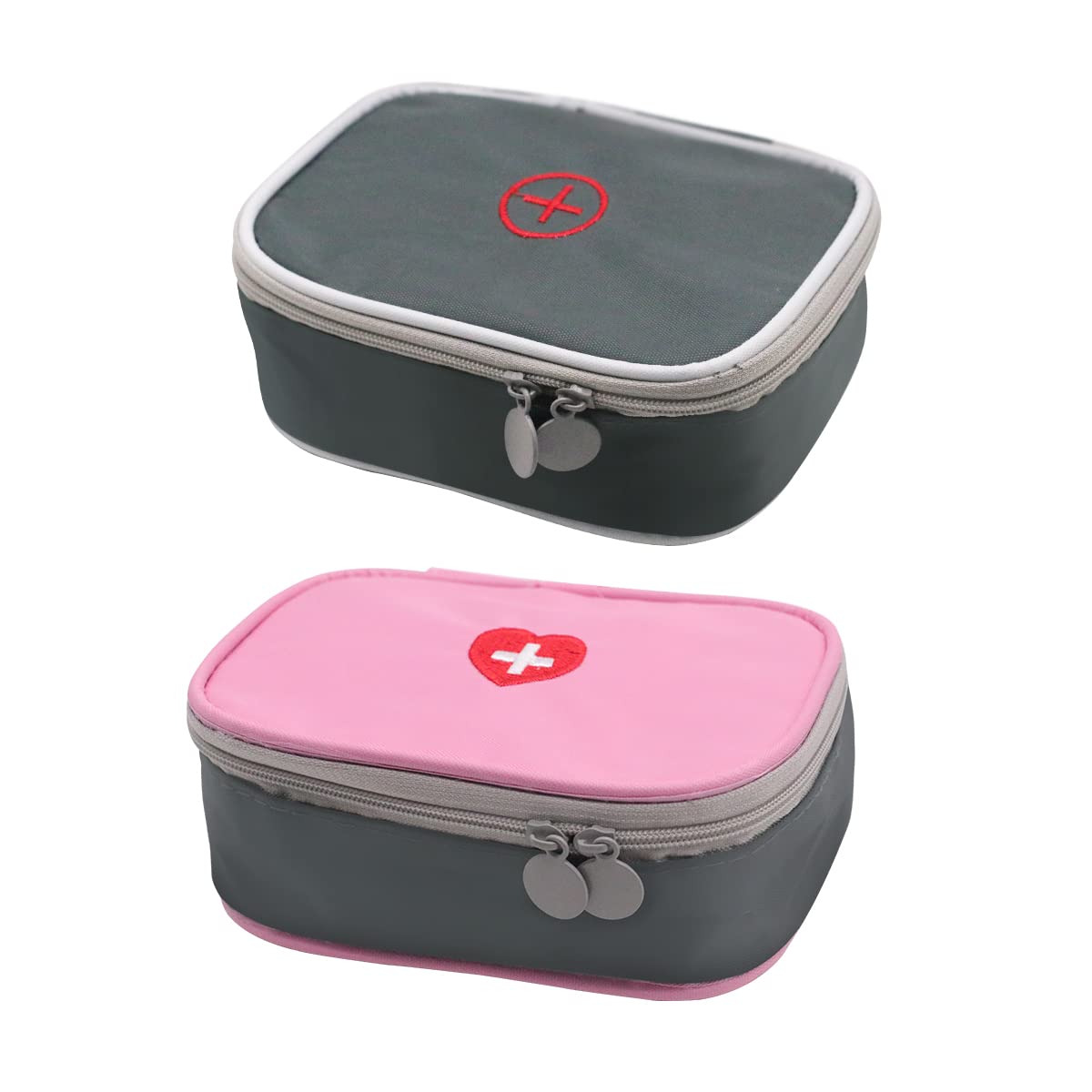 VicBou 2 Packs Mini First Aid Kit, Empty Medicine Bag, Portable Mini Mdicine Storage Bag, Travel Medicine Organizer Bag for Outdoor Camping Hiking Travel Emergency