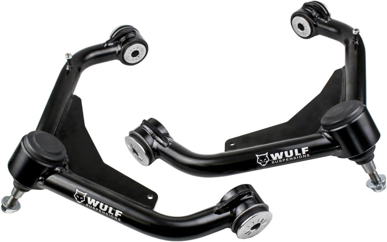 Wulf Front Upper Control Arms For 2-4" Lift Kits compatible with 2001-2010 Chevy Silverado GMC Sierra 2500 3500 HD 8LUG 2WD 4X4