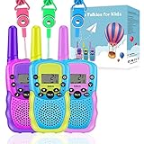 Purpledi Walkie Talkie Niños, Walkie Talkie para Niños de 3 a 12 Años Teléfono Interactivos Juguetes，Linterna, Regalos para Camping, Aventura, Senderismo