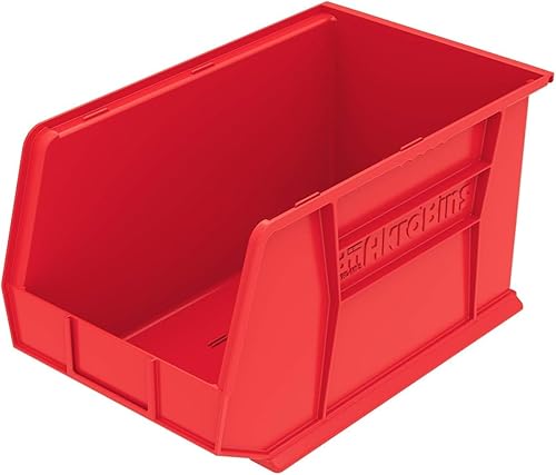 Miniatura 8 de Akro-Mils 30260 AkroBins - Contenedores de plástico para almacenamiento, apilables, (18 x 11 x 10 pulgadas), color rojo, (paquete de 6)