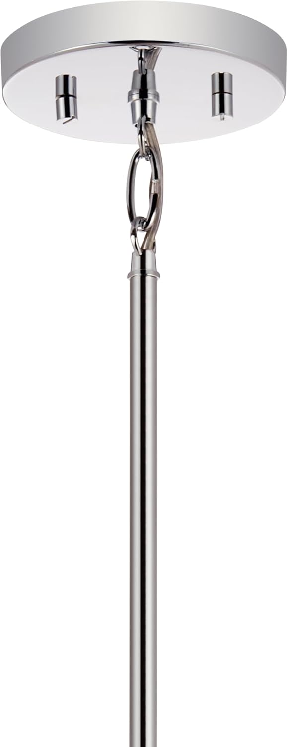 Kichler Madden 1-Light Mini Pendant with Clear Glass in Chrome, Sloped Ceiling Compatible, for Bathroom or Kitchen (15" x 7"), 52725CH