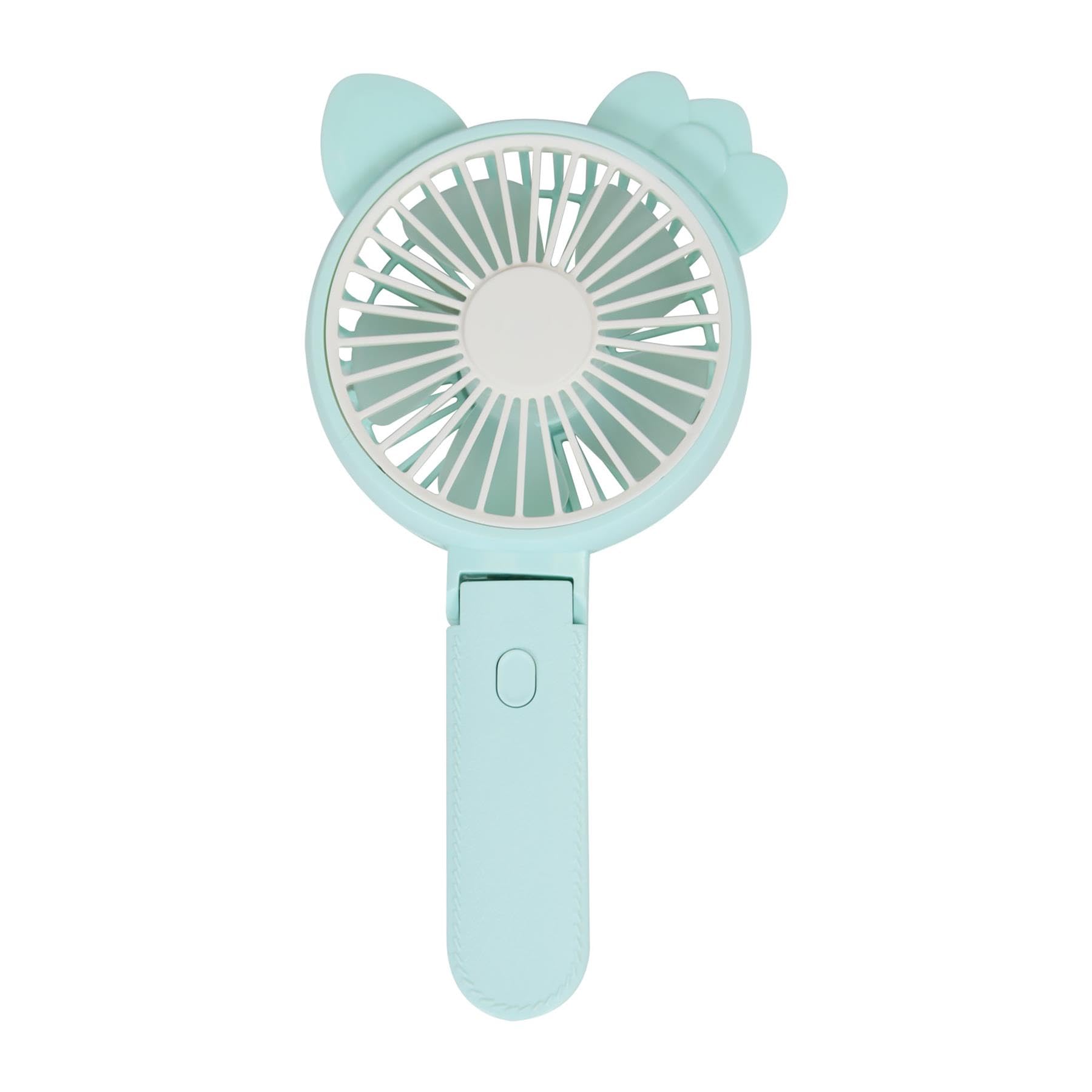 A2Z 4 Kids Portable Mini Electric Fan for Children 6+ Rechargeable USB Handheld Cute Animal Ears Fan for Travel School Outdoors Safe Lightweight Personal Cooling Device for Kids in Pink Blue