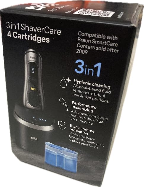 Braun Recambios 3 en 1 para centro de limpieza SmartCare, limpian diez veces mejor que el agua, fórmula 3 en 1 con olor a limón fresco, limpieza higiénica, paquete de 4