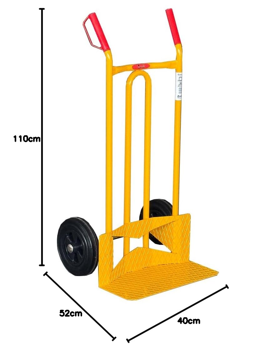 Svelt Carrello Porta Pacchi Professionale in Acciaio – Pedana Rinforzata Mandorlata, Ruote Piene Antiforatura, Maxi Portata: 300kg