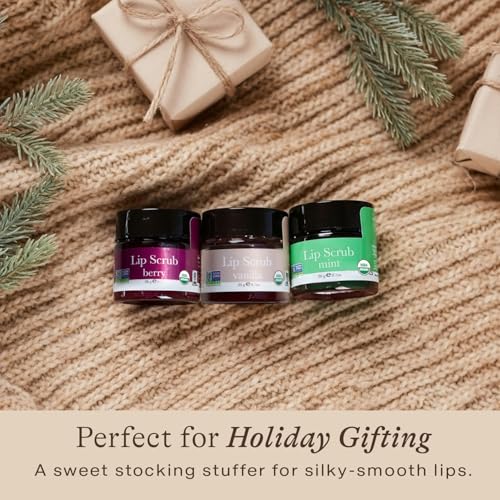 usda organic lip scrub vanilla - usa made with natural ingredients moisturizing scrub exfoliator for dry lips lip sugar scrubber exfoliator for smooth lips small beauty gifts