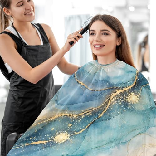 Capa de barbería impermeable azul para hombres miniatura 7