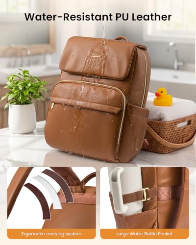 Leather Diaper Bag Backpack for Women - image 4