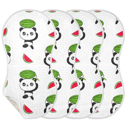 xigua Adorable Pandas Baby Burp Cloths for Newborn Boys and Girls 2 Pack, Soft & Absorbent Cotton Baby Burp Cloth, Baby Washcloths, Newborn Towel, Burp Rags3