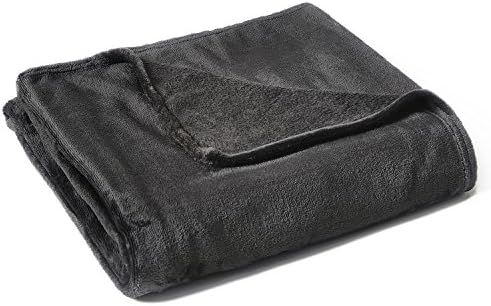 Vaulia Lightweight Microfiber Fleece Throws Blanket, Solid Color - Grey, for Year-Round Use