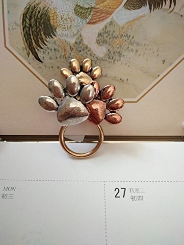 Image of Tri-colors Dog Paw Print Magnetic Badge Eyeglass Holder Brooch for Shirts