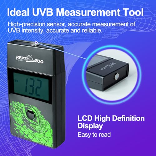 REPTI ZOO UVB Index Meter Handheld Reptile Lamp UV Detector, Digital UVB Tester Reptile Accessories for Lamp Bulb Testing