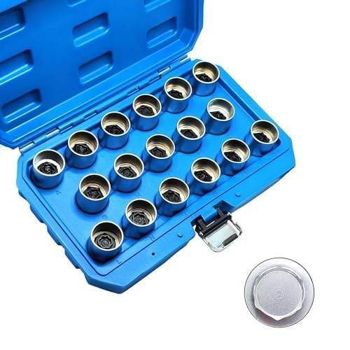 17PCS Wheel Locking Nut Key Kit for Land Rover, Wheel Lock Nut Socket Adapter Set, Anti-Theft Lug Nut Removal Tool, Anti-Theft Screw Remover, Car Hand Repair Tool