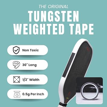 Pickleball Effect Weighted Tungsten Tape for Pickleball Paddles | Non-Toxic & Customizable Alternative of Lead Tape for Pickleball Paddles