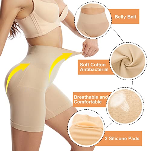 Mikalika Butt Lifter Panties For Women Tummy Control Body Shaper Shorts High Waist Stomach Shapewear Girdles Seamless Thigh Slimmer With Removable Buttock Pad,Enhancer Padding Underwear-Xl #TOP3