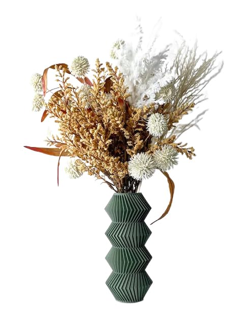 Tafunker Creative Plastic Vase, Living Room Decorative Vase, Creative Flower Arrangement, Geometric Desktop Decorative Vase, Dry flower vase (Mahogany, L)…