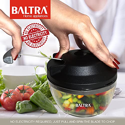 Image of BALTRA Kwik Handy Manual Food Chopper Vegetable Cutter 450 ml, gray (BHC-201)