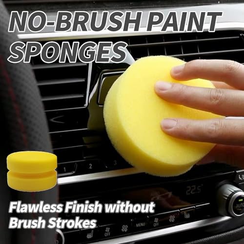 1Pc Yellow Painting Sponges Set - Round Paint Sponge for Smooth Application - Reusable Sponges for Brush-Free Painting - Ideal for Furniture and Craft Projects,Painting, Drawing and Art Supplies