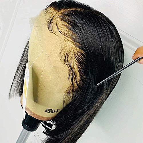 QUINLUX-HD-Transparent-Lace-Short-Bob-Human-Hair-Wigs-Pre-Plucked-13X6-Lace-Front-Wig-150-Density-Brazilian-Remy-Hair-Bob-Cut-Human-Hair-wig-for-Woman-Natural-Color-10-Inch-13X6-1ace-frontal-wig