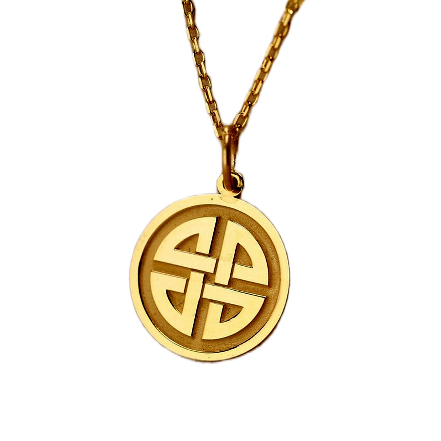 Collar de plata de ley 925 con escudo celta de alta joyeria chapado en oro para mujer 5