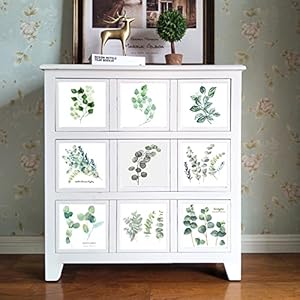 LWLFC Keukentegelstickers 10 cm x 10 cm, groene planten, plak op tegels tegelstickers voor badkamer plak op muurtegels backsplash voor keuken plak op tegels zelfklevend vinyl woondecoratie (10 stuks)