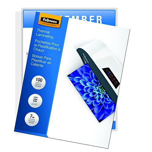 Fellowes Glossy Pouches - Letter, 7 Mil, 100 Pack #TOP15