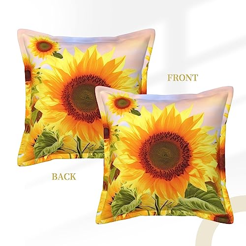 Housse de coussin extérieur en cuir imperméable motif tournesol 50x50cm - 3