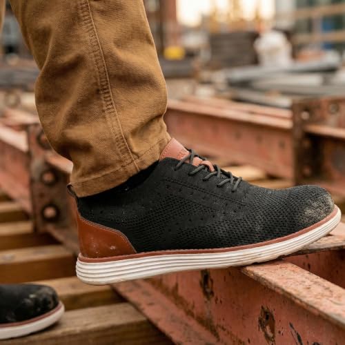 Image of Steel Toe Shoes for Men Lightweight Safety Tennis Shoes Work Sneakers | Oxfords, Breathable, Arch Support, Casual Dress Safety Shoes, Indestructible, Running, Factory