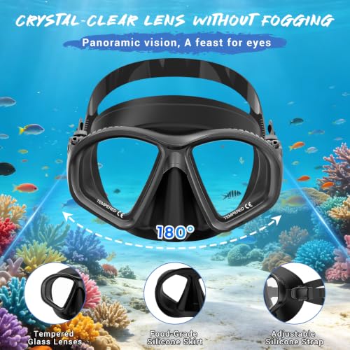 Set de Snorkel para Adultos, Mascara de Buceo con Tubo Seco, Gafas de Natación para Adultos miniatura 5