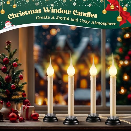 Enhon-4-Pack-Rustic-Country-Candle-Lights-with-Replacement-Silicone-Bulb-C7-06W-Electric-LED-Christmas-Window-Candles-Plug-in-UL-Certification-Warm-White-Candlestick-Lamp-5-FT-Cord-OnOff-Switch Enhon 4 Pack Rustic Country Candle Lights with Replacement Silicone Bulb C7 06W Electric LED Christmas Window Candles Plug in UL Certification Warm White Candlestick Lamp 5 FT Cord OnOff Switch