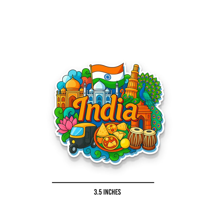Image of India Fridge Magnet, Glossy Finish, Stylish Magnet for Fridge, Wardrobe & Metal Surfaces