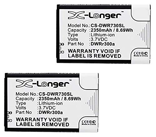Synergy Digital Wireless Router Batteries, Compatible with D-Link DWR-730 Wireless Router, (Li-Ion, 3.7V, 2350 mAh), Combo-Pack Includes: 2 x SDWR-L1561 Batteries
