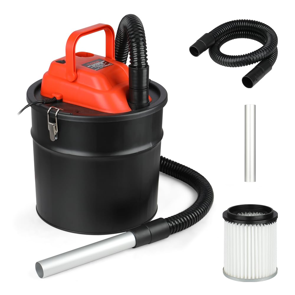 Kaminer Zakloze Industriële As- en Openhaard Stofzuiger 10L – 800W – HEPA Dubbel Filter – Blaasfunctie – Voor Haard, Pelletkachel, Grill & Werkplaats