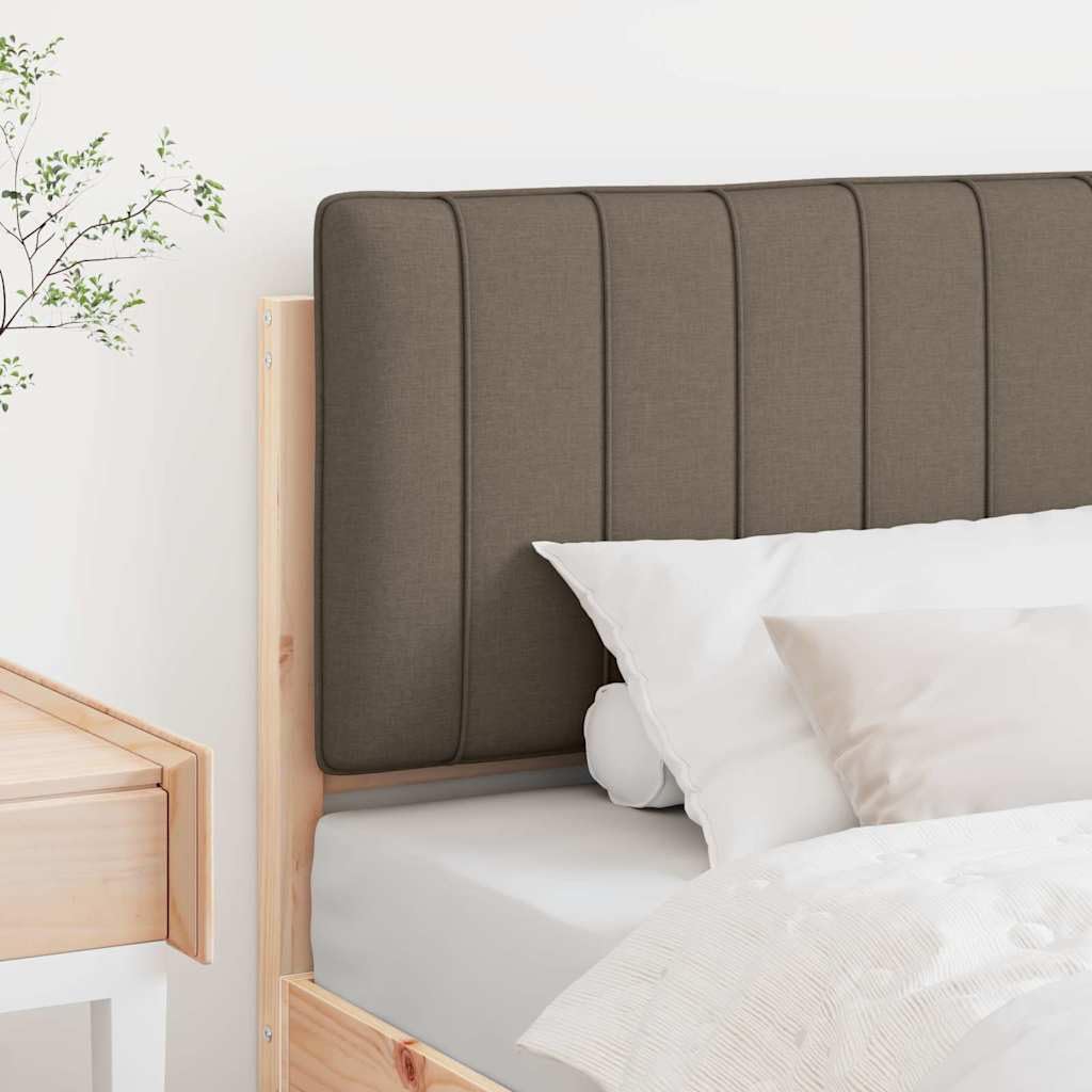 Wyściełany zagłówek, brązowo-szarobrązowy, 80 cm, lite drewno sosnowe, elegancki design, trwały, łatwa pielęgnacja, do sypialni i pokoju gościnnego