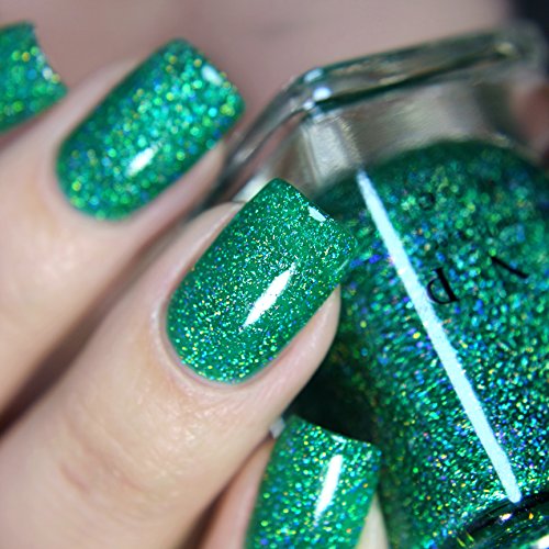 Image of ILNP Hide and Seek - Shamrock Green Holographic Sheer Jelly Nail Polish