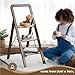 ToolArtess 3 Step Ladder Folding Step Stool for Adults Portable Folding Step Ladder with Anti-Slip Pedals for Home,Kitchen,Office