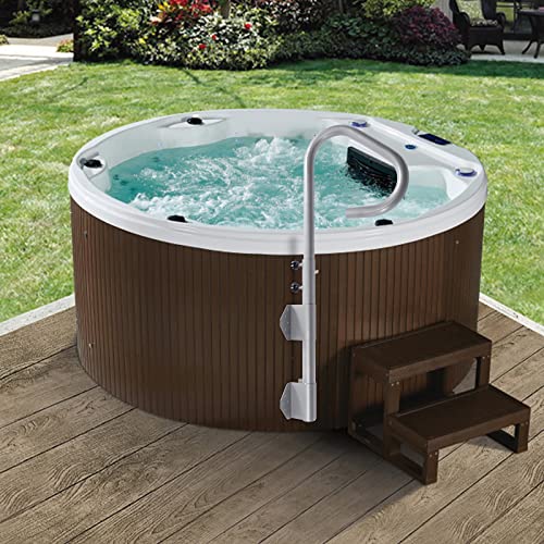 ACROSSPART Pasamanos para bañera de hidromasaje de 48 pulgadas, pasamanos laterales, 360 °, mango triangular giratorio para jacuzzi, altura ajustable 78-128 cm, pasamanos de spa con bases, capacidad