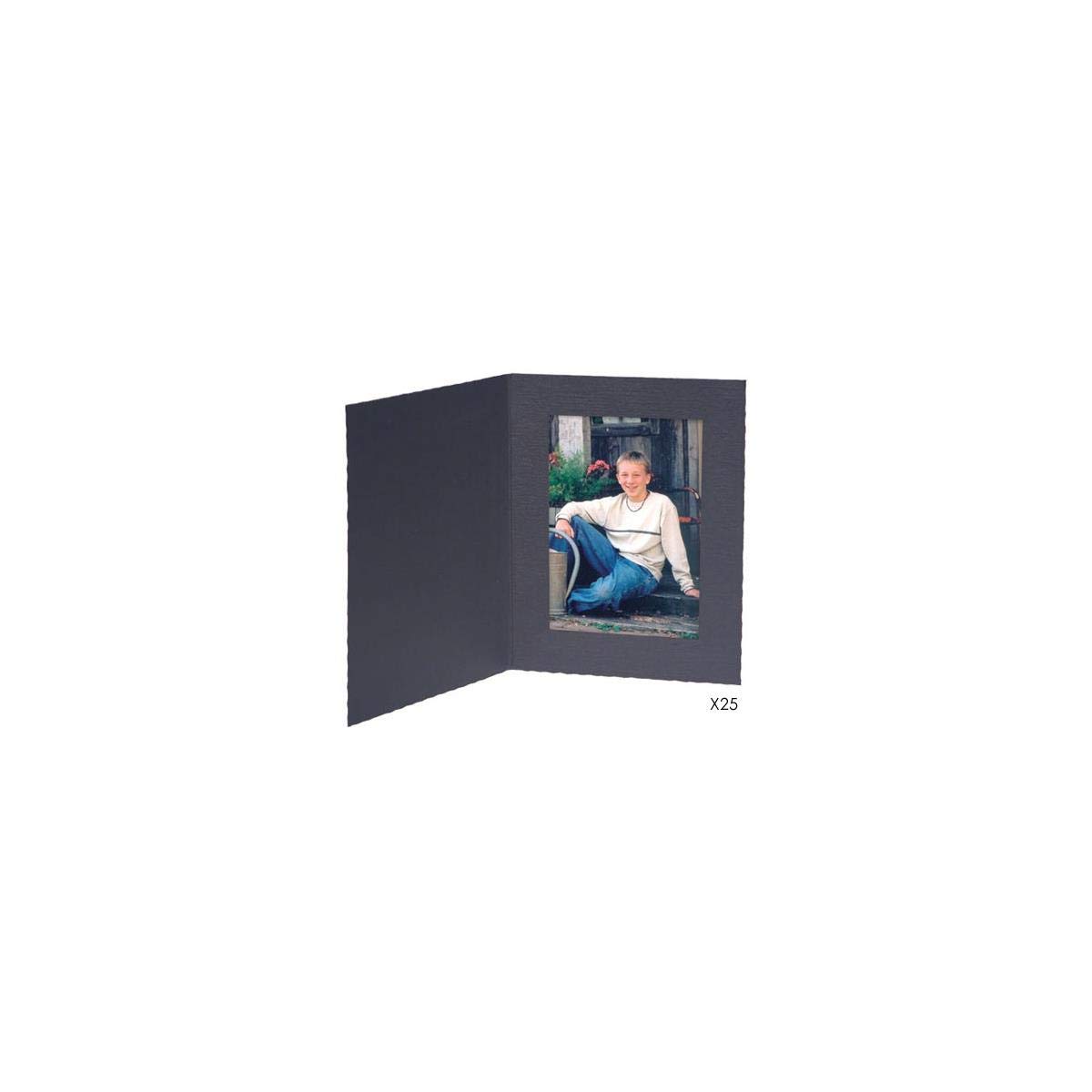 Black Portrait Folder: Plain Border for 8