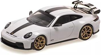 Minichamps 2025 911 992.2 GT3 Weissach Package White with Carbon Stripe Limited Edition to 240 Pieces Worldwide 1/64 Diecast Model Car MC640064221