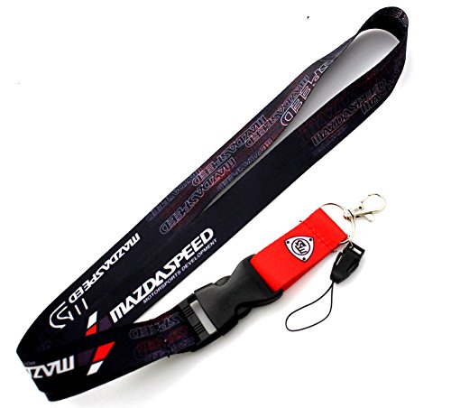 JDM MAZDA Lanyard Keychain Quick Release Miata RX7 RX8 Mazdaspeed 13B - Black