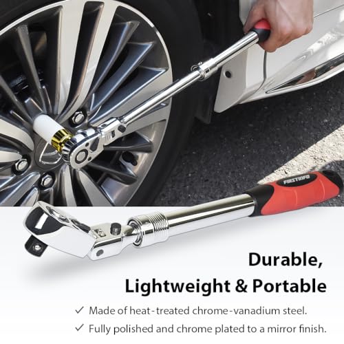 Firstinfo Tools Fit Your Needs F3222ND 1/2-Inch Drive Locking & Flexible Extendable Ratchet Wrench Reversible,Soft-Grip thumb #4