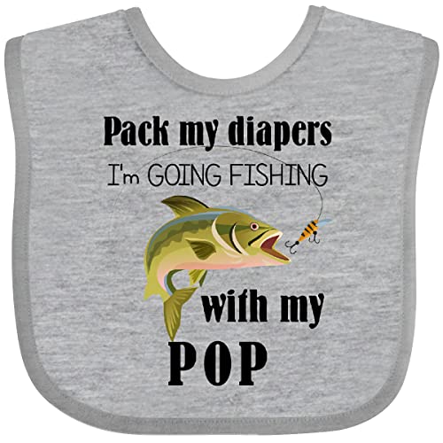 inktastic Pack My Diapers I Am Going Fishing with Pop Baby Bib