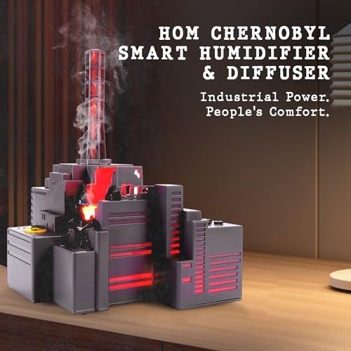 Hom Chernobyl Smart Diffusore & Umidificatore – 250 Ml Macchina Nebbia Ultrasuoni Con 7 Luci Led, Controllo App, Spegnimento Automatico - Diffusore Di Oli Essenziali Aromaterapia Per Casa, Camera Da - 2