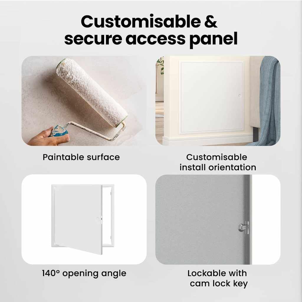 vidaXL Panel dostępu Biały 63 x 63 x 3 cm Stal