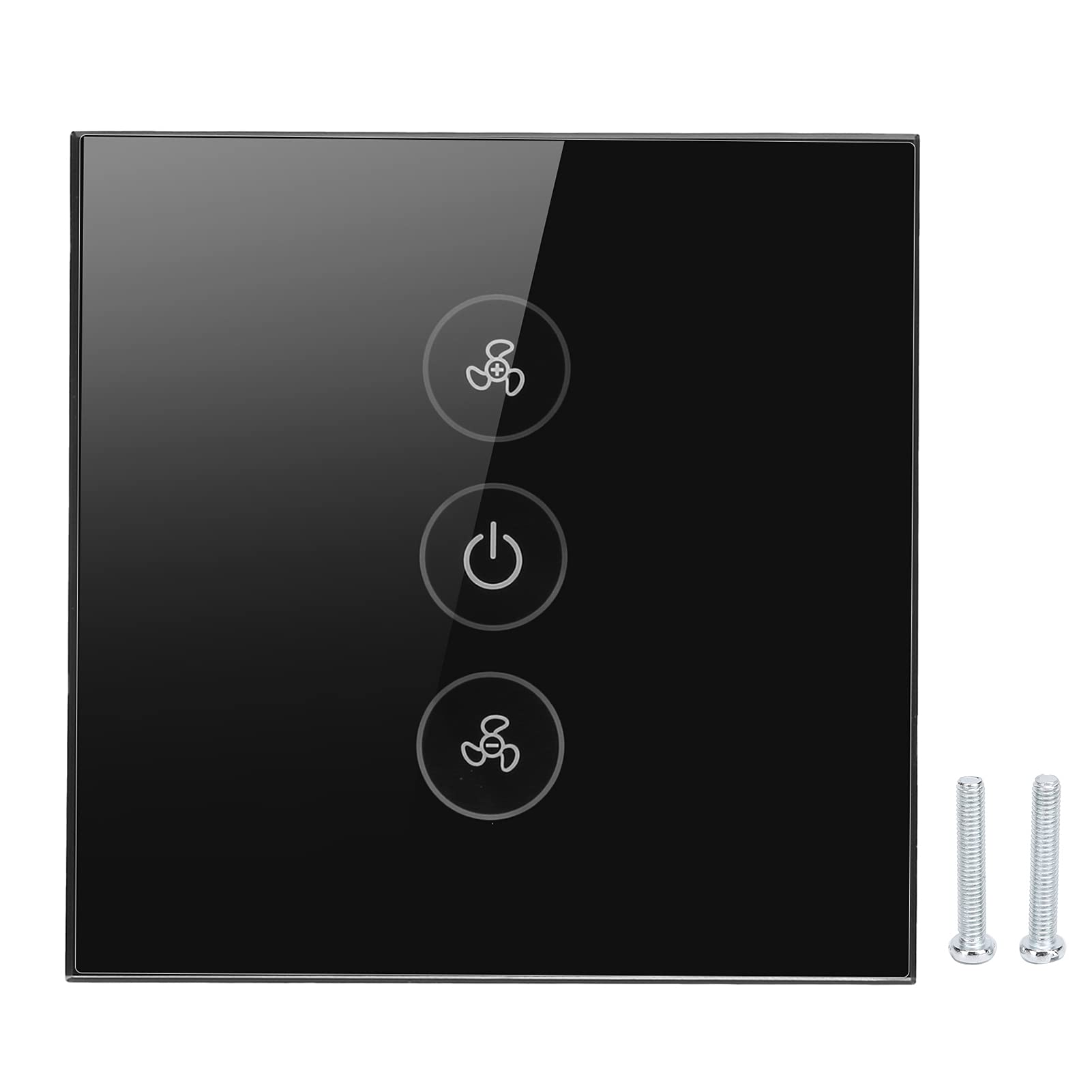 Przełącznik wentylatora Wi-Fi, inteligentny przełącznik ściemniacza WiFi, bezprzewodowy programator, sterowanie za pomocą aplikacji głosowej do Tuya 110-240 V, 50/60 Hz (czarny)