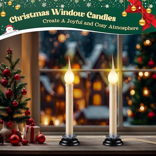 Enhon-2-Pack-Rustic-Country-Candle-Lights-with-Replacement-Silicone-Bulb-C7-06W-Electric-LED-Christmas-Window-Candles-Plug-in-UL-Certification-Warm-White-Candlestick-Lamp-5-FT-Cord-OnOff-Switch Enhon 2 Pack Rustic Country Candle Lights with Replacement Silicone Bulb C7 06W Electric LED Christmas Window Candles Plug in UL Certification Warm White Candlestick Lamp 5 FT Cord OnOff Switch