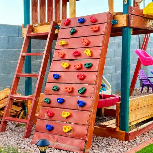 ZENFUN 25 Packs Rock Climbing Holds, Indoor & Outdoor Rock Wall Climbing Kit, Multi-Colored Climbing Rock Wall Grips with Mounting Hardware, Knotted Rope（Added 4 Sets of Spare Screws） by ZENFUN - Image 8