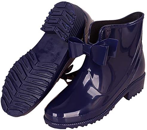 Womens Rubber Boots Elastic PVC Ankle Rain Boots Waterproof Trendy Jelly shoes