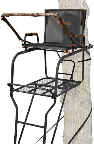 BIG GAME 1-Person Ladder Tree Stand for Hunting Deer with Seat, Hunter, 18