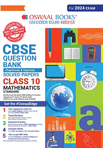 Oswaal CBSE Chapterwise & Topicwise Question Bank Class 10 Mathematics Standard Book (For 2023-24 Exam)